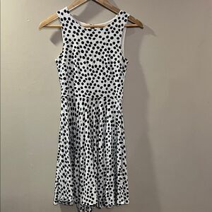 LOFT Black and White Polka Dot Mini Dress
